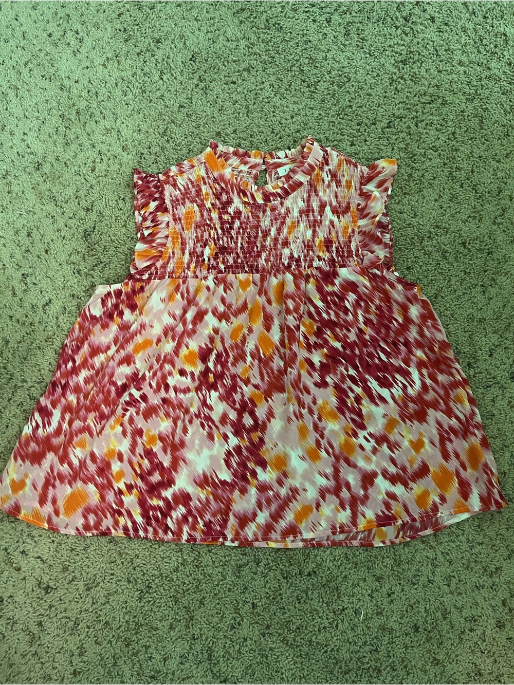 THML Pink Red Orange Printed Sleeveless Blouse